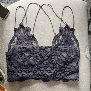 NWT free people one Adela bralette charcoal